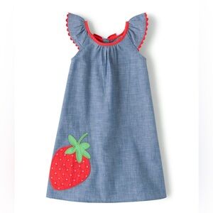 New Gymboree Embroidered Chambray Dress 5T Strawberry Patch Denim